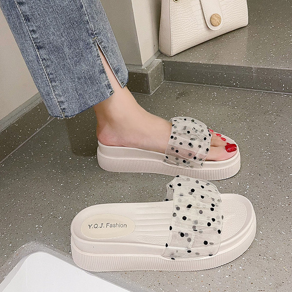 Papuci casual dama cu platforma de 4 cm