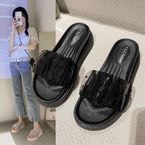 Papuci casual dama cu platforma de 4 cm