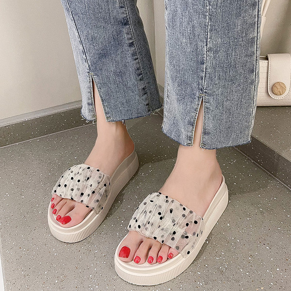 Papuci casual dama cu platforma de 4 cm