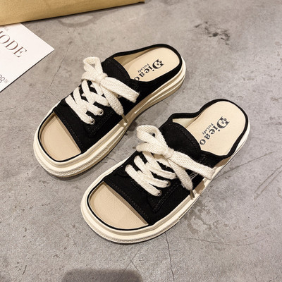 Ikdienas tekstila čības ar mežģīnēm