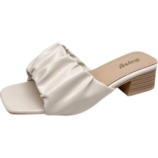 Jauns sieviešu čību modelis no eko ādas ar 3 cm kvadrātveida papēdi