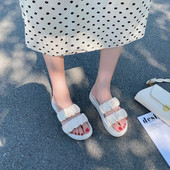 Ikdienas sieviešu čības ar ādas lencēm trīs krāsās