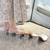 Modernas čības ar augstu caurspīdīgu papēdi - 5 cm vai 9 cm