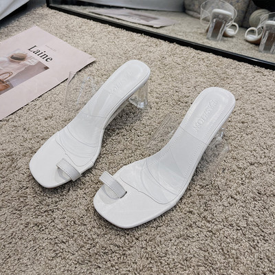 Modernas čības ar augstu caurspīdīgu papēdi - 5 cm vai 9 cm