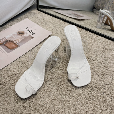 Modernas čības ar augstu caurspīdīgu papēdi - 5 cm vai 9 cm