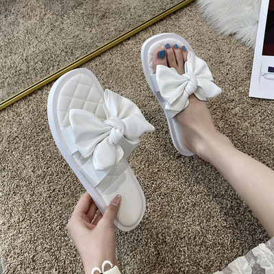 Ikdienas sieviešu čības ar plakanu zoli un lentes rotājumu - eko āda