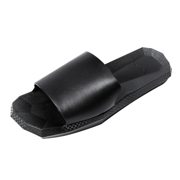 Casual papuče s ravnim potplatom u bijeloj i crnoj boji