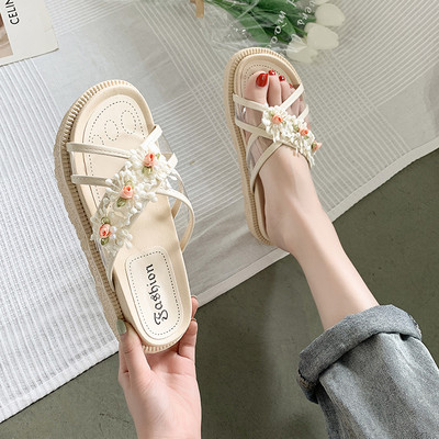 Sieviešu modernas čības ar 3D ziediem