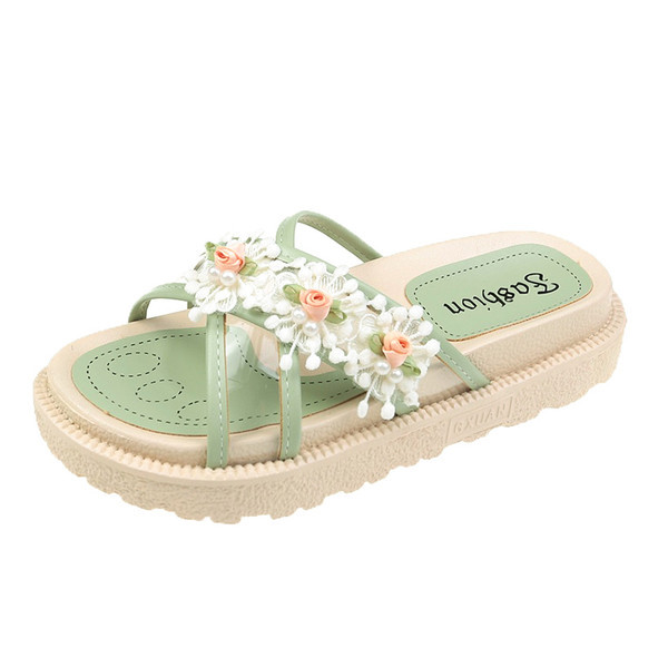 Sieviešu modernas čības ar 3D ziediem