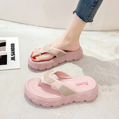 Sieviešu flip flops ar raupju zoli ikdienai un pludmalei