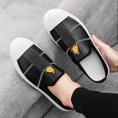 Ανδρικά έκο δερμάτινα μοκασίνια με κεντήματα - σε δύο χρώματα