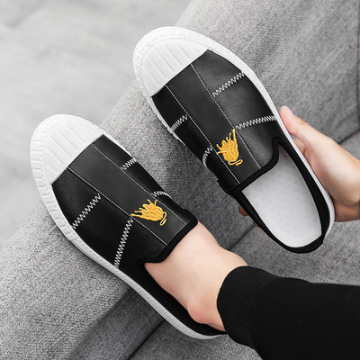 Ανδρικά έκο δερμάτινα μοκασίνια με κεντήματα - σε δύο χρώματα