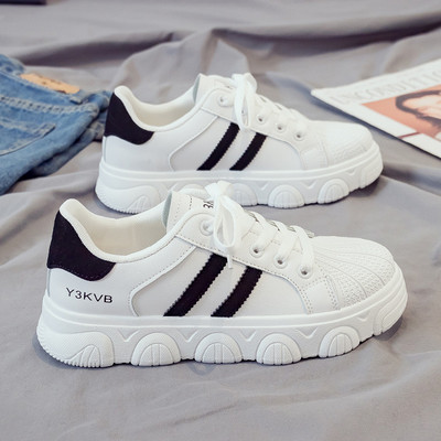 Модерни дамски кецове с груба подметка и връзки -изкуствена кожа