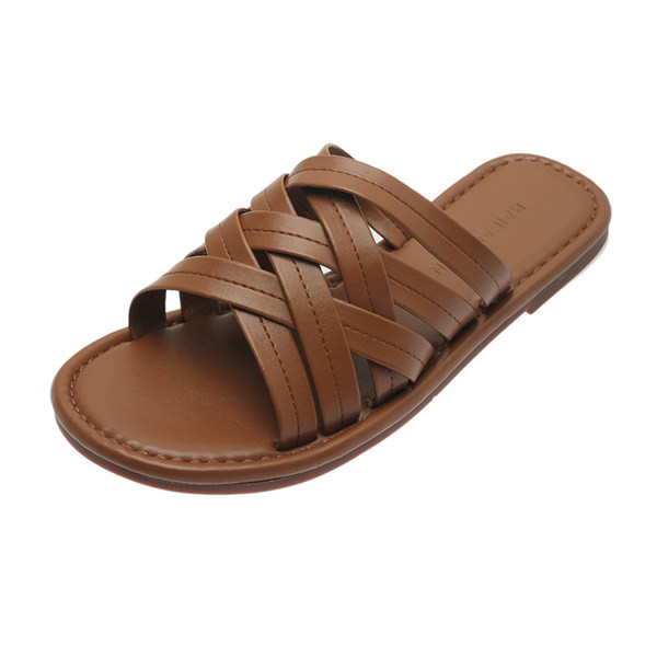 Jauna modeļa vasaras čības ar krusteniskām siksnām no eko ādas