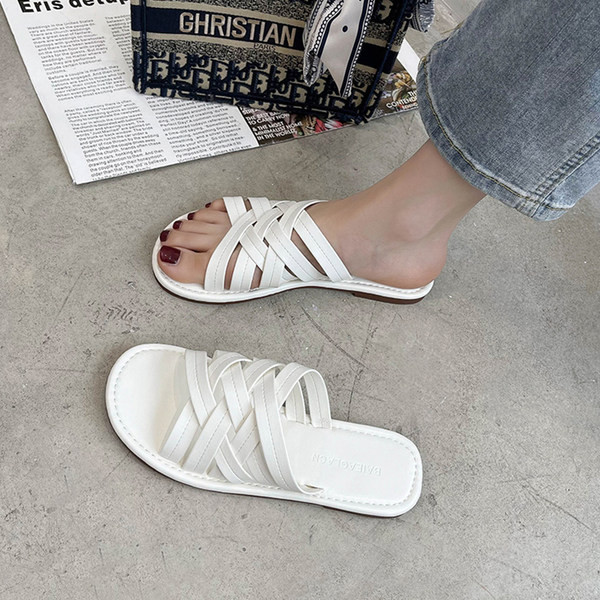 Jauna modeļa vasaras čības ar krusteniskām siksnām no eko ādas