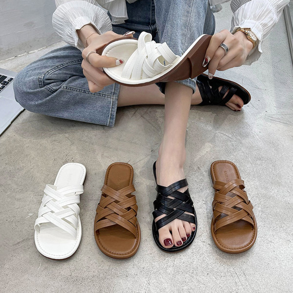 Jauna modeļa vasaras čības ar krusteniskām siksnām no eko ādas