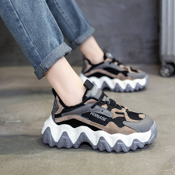 Ikdienas sieviešu kedas ar raupju zoli - divu krāsu