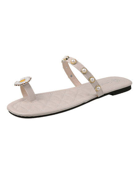 Ikdienas sieviešu čības ar ādas lencēm un metāla cilpām