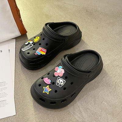 Moteriškos guminės šlepetės crocs tipo su aplikacijomis