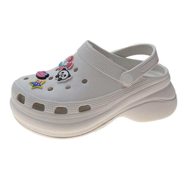 Moteriškos guminės šlepetės crocs tipo su aplikacijomis