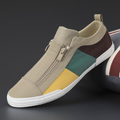 Ανδρικά μοκασίνια με φερμουάρ και επίπεδη σόλα