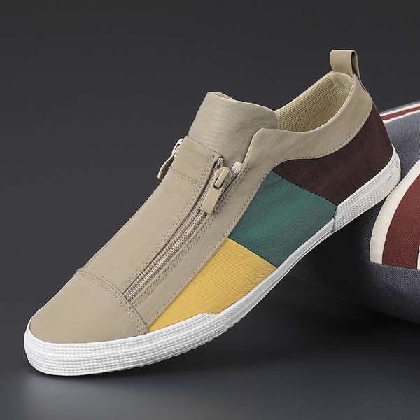 Ανδρικά μοκασίνια με φερμουάρ και επίπεδη σόλα