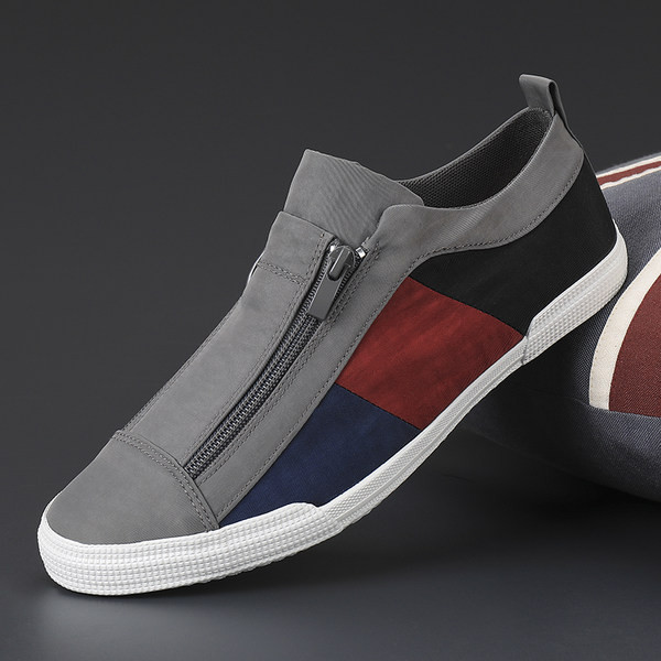 Ανδρικά μοκασίνια με φερμουάρ και επίπεδη σόλα