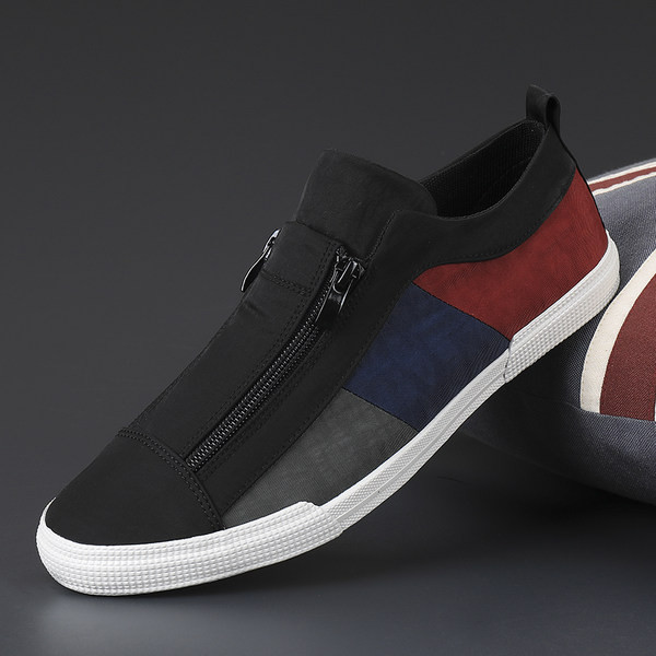 Ανδρικά μοκασίνια με φερμουάρ και επίπεδη σόλα