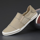 Vīriešu tekstila mokasīni ar plakanu zoli