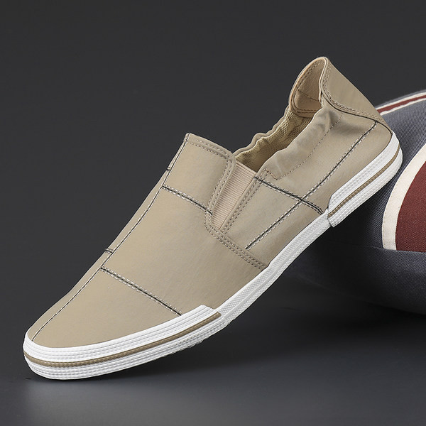 Vīriešu tekstila mokasīni ar plakanu zoli