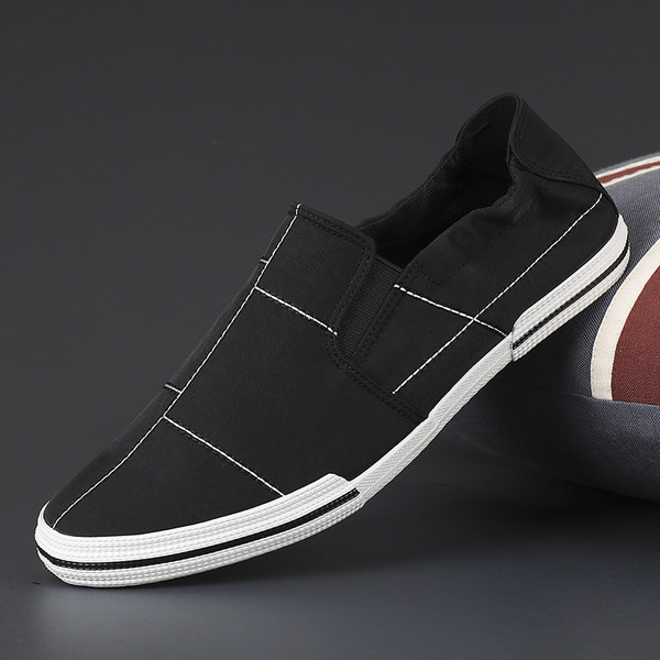 Vīriešu tekstila mokasīni ar plakanu zoli