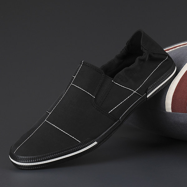 Vīriešu tekstila mokasīni ar plakanu zoli