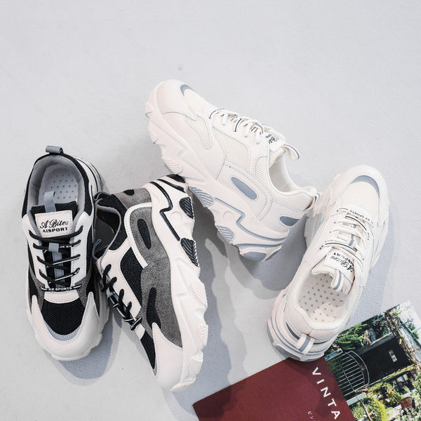 Adidasi de dama de primavara cu talpa aspra in doua culori