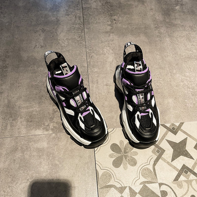 Πολύχρωμα γυναικεία αθλητικά παπούτσια με κορδόνια και τραχιά σόλα