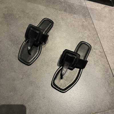 Γυναικείες έκο δερμάτινες παντόφλες  - επίπεδη σόλα