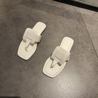 Γυναικείες έκο δερμάτινες παντόφλες  - επίπεδη σόλα