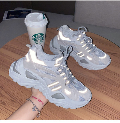 Нов модел дамски маратонки с груба подметка-в три цвята