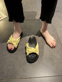 Дамски ежедневни чехли с равна подметка и панделка