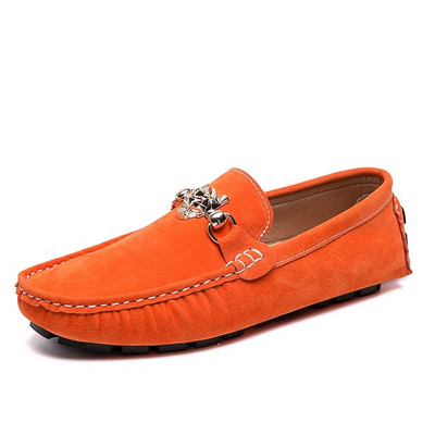 Patogūs vyriški mokasinai iš eko zomšos su metalo apdaila