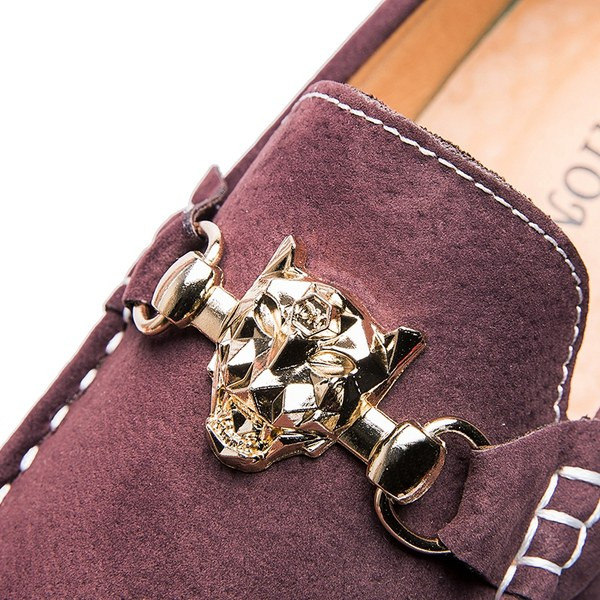 Patogūs vyriški mokasinai iš eko zomšos su metalo apdaila