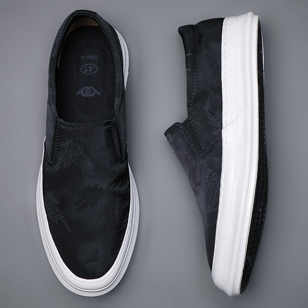 Μοκασίνια από ύφασμα με επίπεδη σόλα