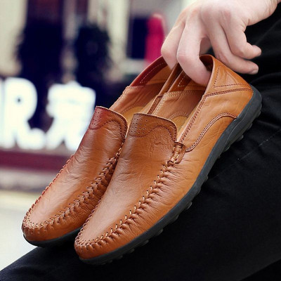 Casual έκο δερμάτινα μοκασίνια για άνδρες