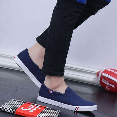 Ανδρικά περιστασιακά μοκασίνια τζιν με απλικέ