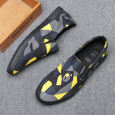 Vīriešu krāsaini tekstila mokasīni