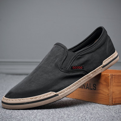 Vīriešu tekstila mokasīni ar plakanu zoli trīs krāsās