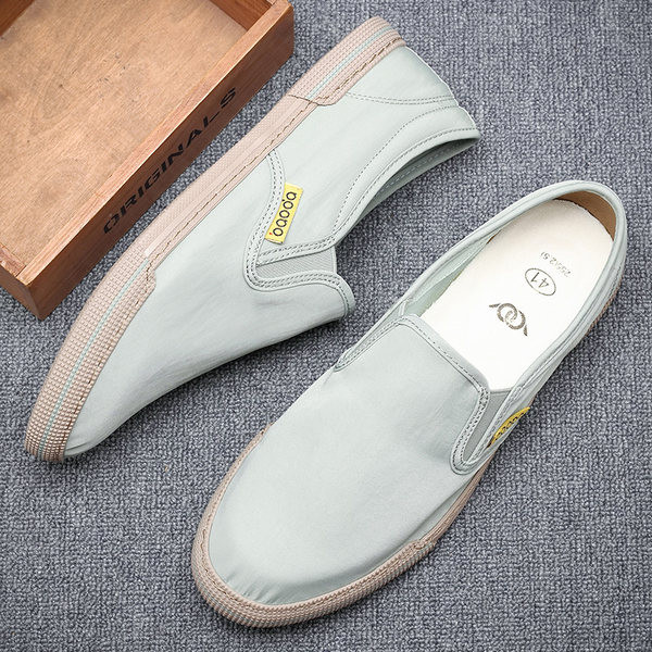 Ανδρικές υφαντικές μοκασίνες με επίπεδη σόλα σε τρία χρώματα