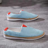Vīriešu tekstila mokasīni - zilā krāsā