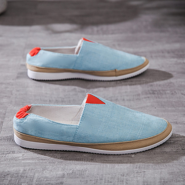 Vīriešu tekstila mokasīni - zilā krāsā