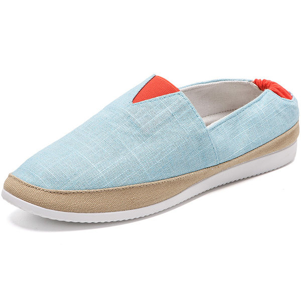 Vīriešu tekstila mokasīni - zilā krāsā