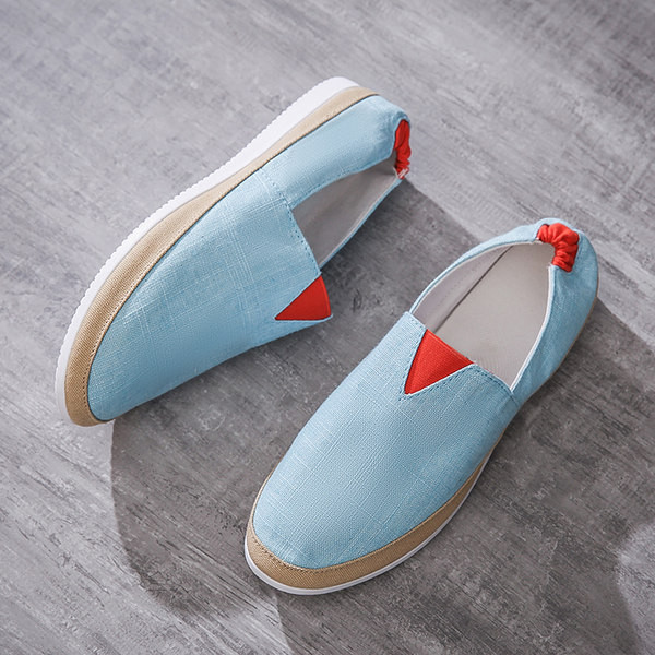 Vīriešu tekstila mokasīni - zilā krāsā